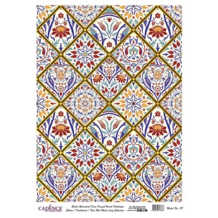 Рисовая декупажная карта Cadence "Metal Leaf" 30х42см, MLR039 плитка золото GOLD