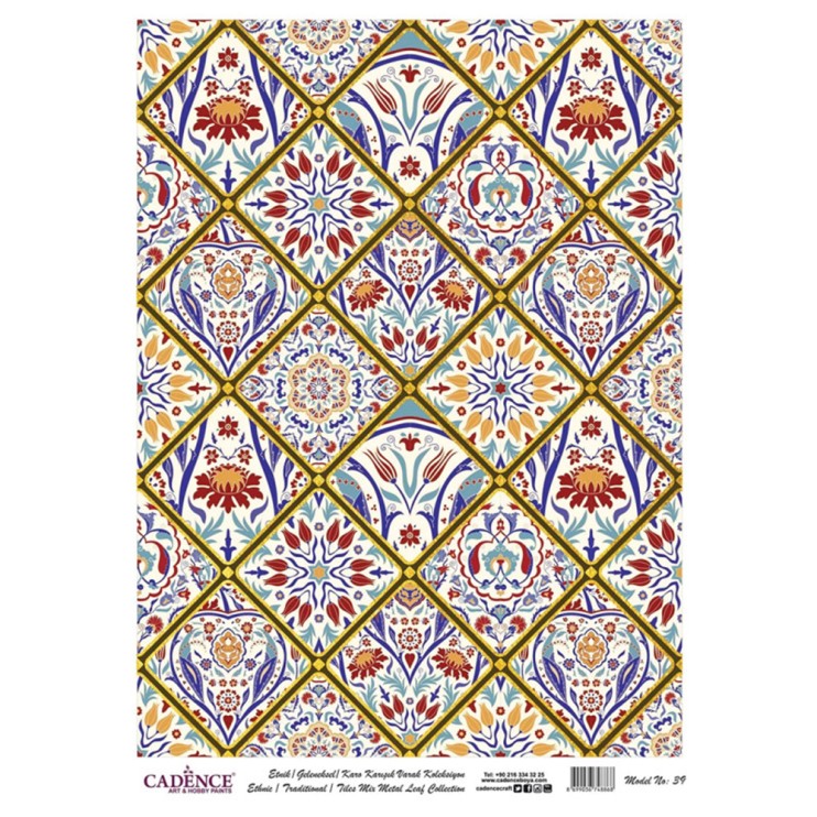 Рисовая карта "Metal Leaf" 30х42см, MLR039 плитка золото GOLD