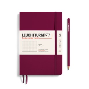 Блокнот в точку Leuchtturm1917 "Medium" A5, 61л, 80гр/м², мягкая обложка,Красный Портвейн (362844)