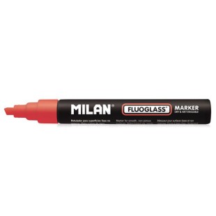 Маркер меловой Milan "Fluoglass" 2-4мм, скошенный, Красный