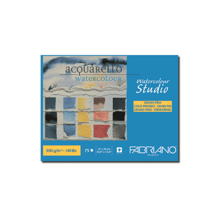 Блок для акварели Fabriano "Watercolour" 27x35см, 75л, 300гр/м² (сold pressed) (75302735)