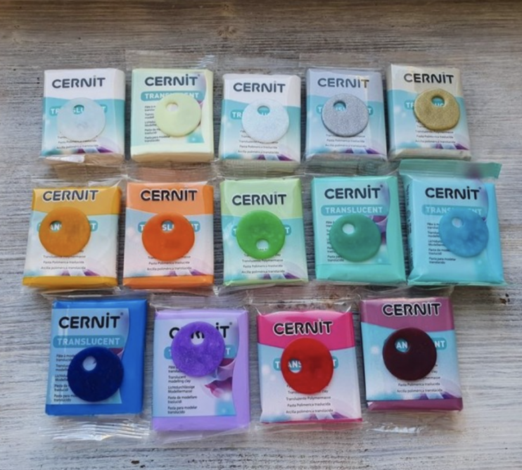 Глина запекаемая Cernit "Translucent" 275 sapphire/ сапфир, 56гр