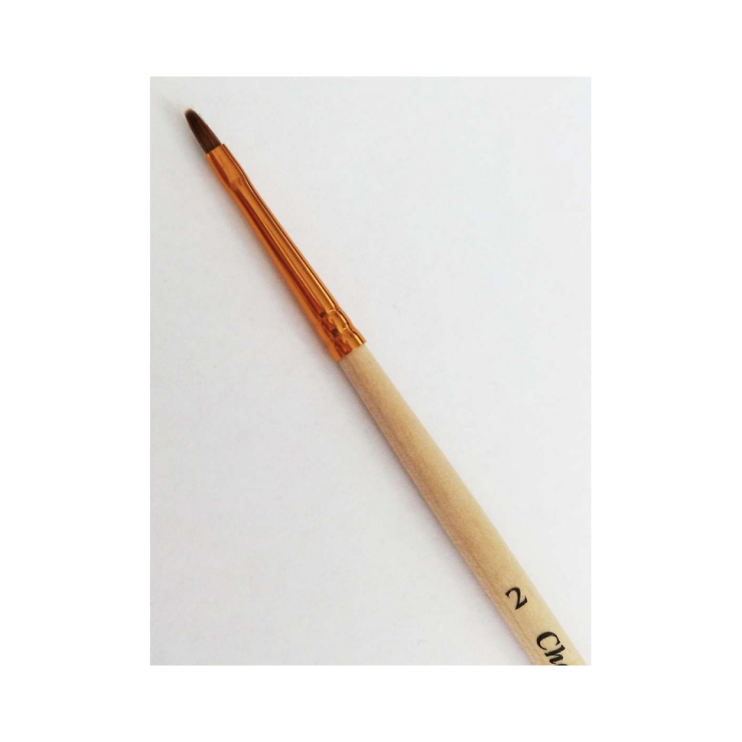 Кисть колонок плоский "1122" №2 на удлиненной ручке