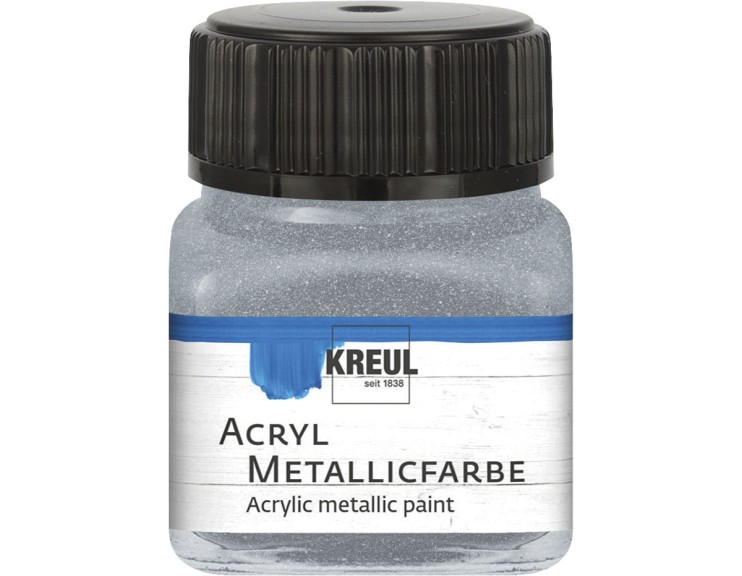 Краска акриловая Kreul "Acryl Metallicfarbe" 77272 Silver (серебро), 20 мл (77272)