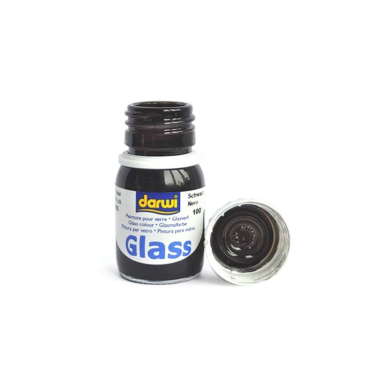 Краска акриловая по стеклу Darwi "Glass" 100 black (Черная),30 мл (0700030100)