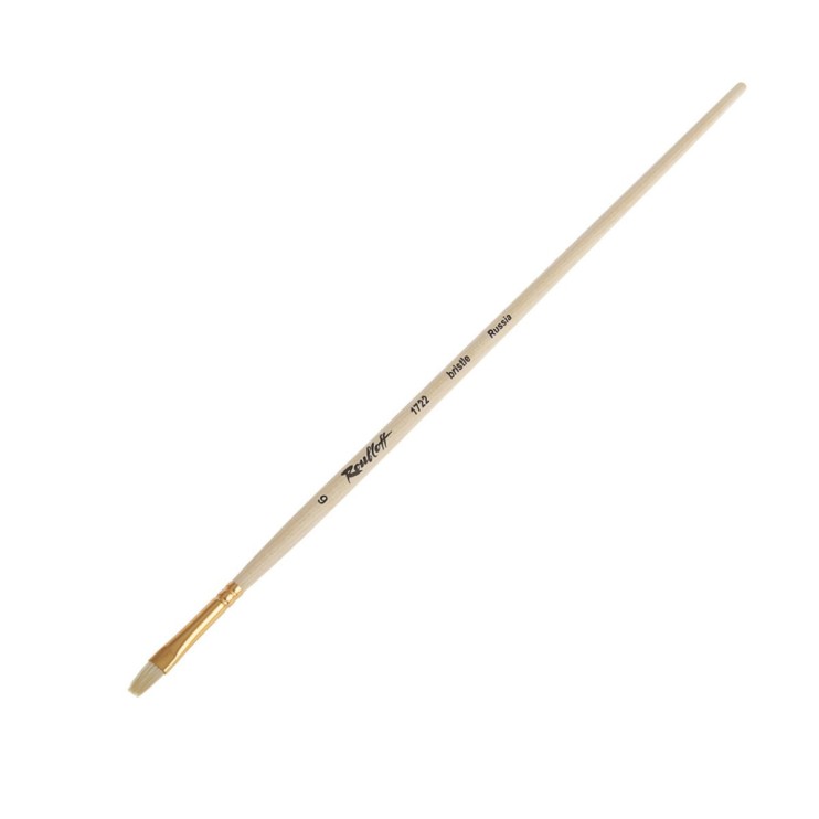 Щетина плоская "1722" №6 длинная лаковая ручка