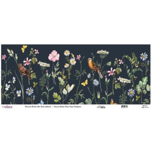 Декупажная карта рисовая Cadence "Bordure" 30х68см, UBC-011 черные бордюры