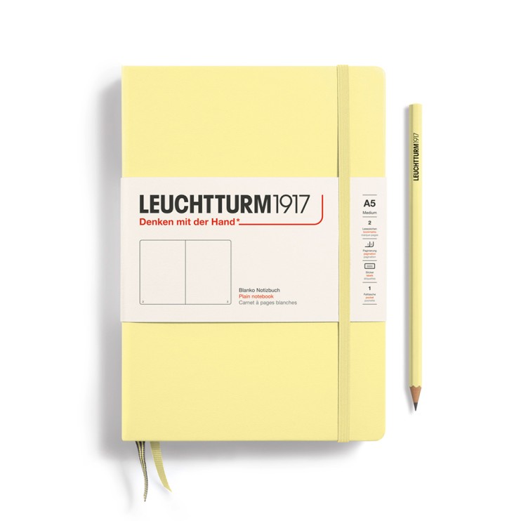 Блокнот без линовки Leuchtturm1917 "Medium" A5, 125л, 80гр/м², твердая обложка, Ванильный (365484)