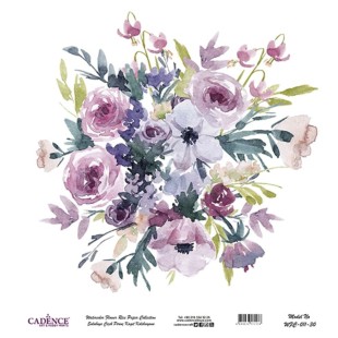 Рисовая декупажная карта Cadence "Watercolor flower" 30х30см, WFC-011