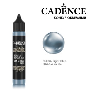 Рельефный контур акриловый Cadence "Dimensional Paint" 25мл, CDP423 голубой металлик