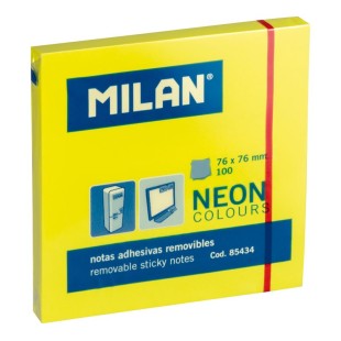 Бумага для заметок самоклеящаяся "MILAN" желтая, 76х76мм, 100л