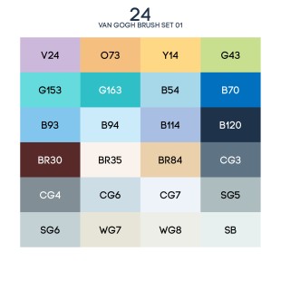 Набор маркеров Sketchmarker Brush "Ван Гог" 24 штуки в пенале