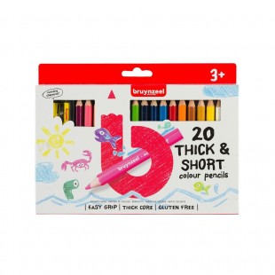 Набор цветных карандашей Bruynzeel "Thick&Short" 20 штук в картонной упаковке