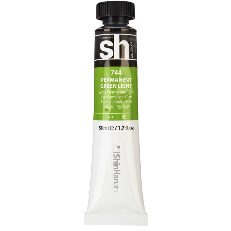 Краска масляная ShinHan "Sh" №744 Зеленый светлый устойчивый, туба 50мл