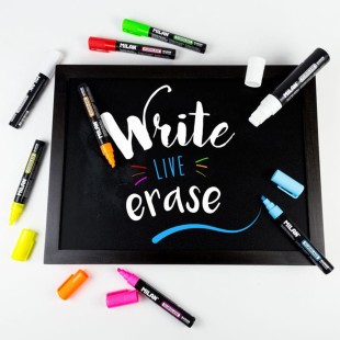 Маркер меловой Milan "Fluoglass" 2-4мм, скошенный, Желтый