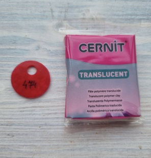 Глина запекаемая Cernit "Translucent" 474 sapphire/ рубин, 56гр