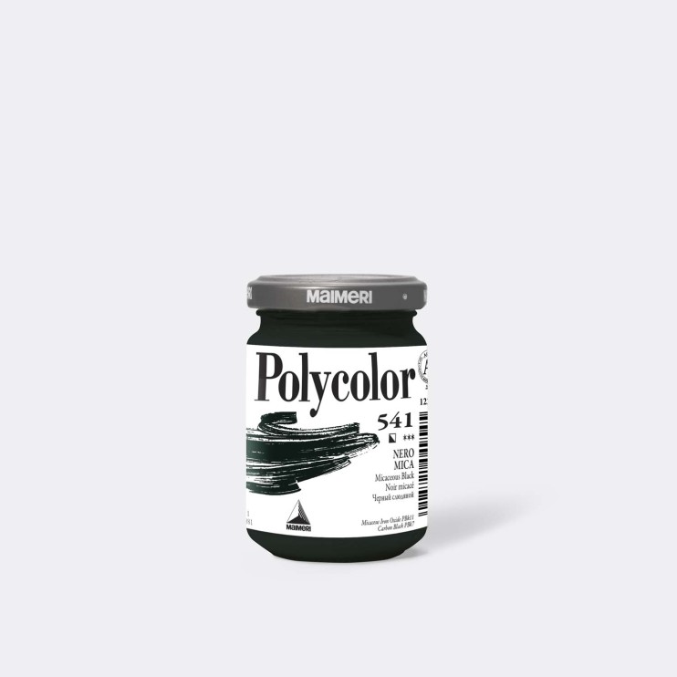 Краска акриловая Maimeri "Polycolor" 140 мл, №541 Micaceous Black/ Черный слюдяной