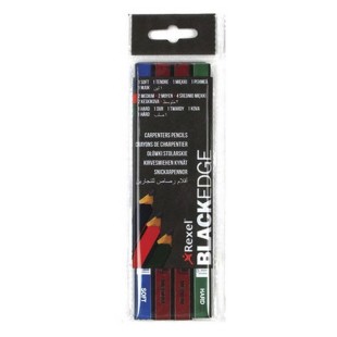 Плотницкий карандаш "Blackedge" (2 сред.+мягк+твёрд.) /4 шт/ в блистере