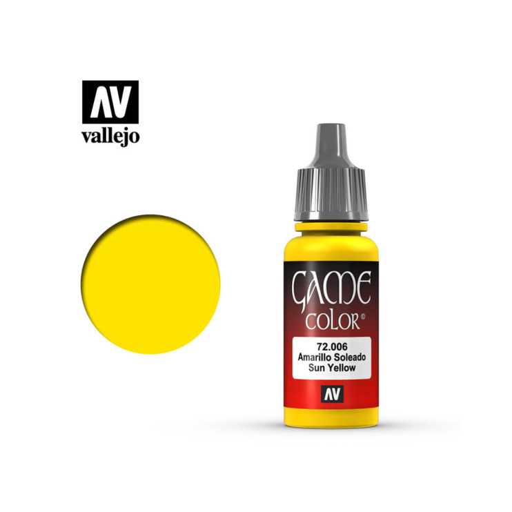Краска акриловая для моделизма Vallejo "Game Color" 72.006 Sun Yellow