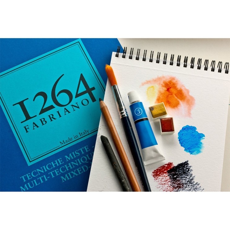 Альбом для смешанных техник на спирали Fabriano "1264 Mix Media" 14,8х21см, 15л, 300гр/м² (19100642)