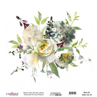 Рисовая декупажная карта Cadence "Watercolor flower" 30х30см, WFC-012