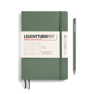 Блокнот в точку Leuchtturm1917 "Medium" A5, 61л, 80гр/м², мягкая обложка,Оливковый (365504)