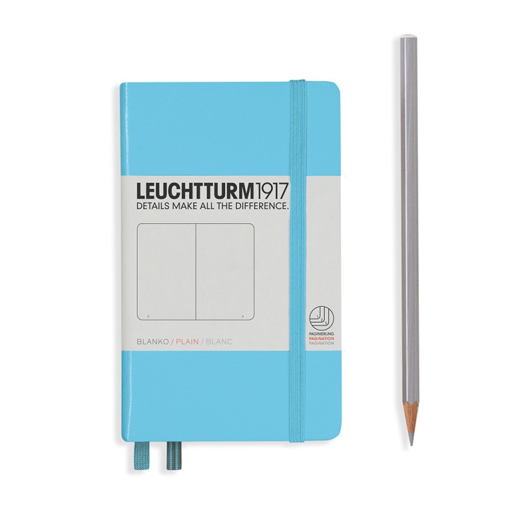Блокнот без линовки Leuchtturm1917 "Pocket" A6, 93л, 80гр/м², твердая обложка, Синий Лёд