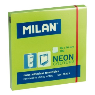 Бумага для заметок самоклеящаяся "MILAN" зеленая, 76х76мм, 100л
