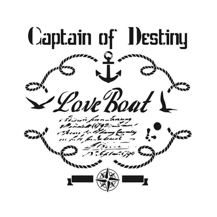 Трафарет 25х25см, HDM061 Love Boat