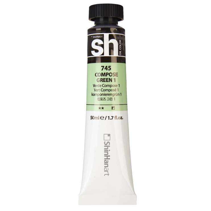 Краска масляная ShinHan "Sh" №745 Зеленый составной, туба 50мл