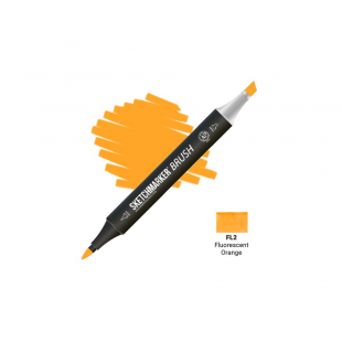 Маркер SketchMarker "Brush" FL2 Fluorescent Orange