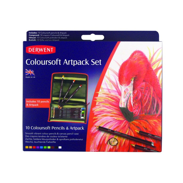 Набор карандашей Derwent "Coloursoft Artpack Set" 10 цветов в тканевом пенале (2301998)