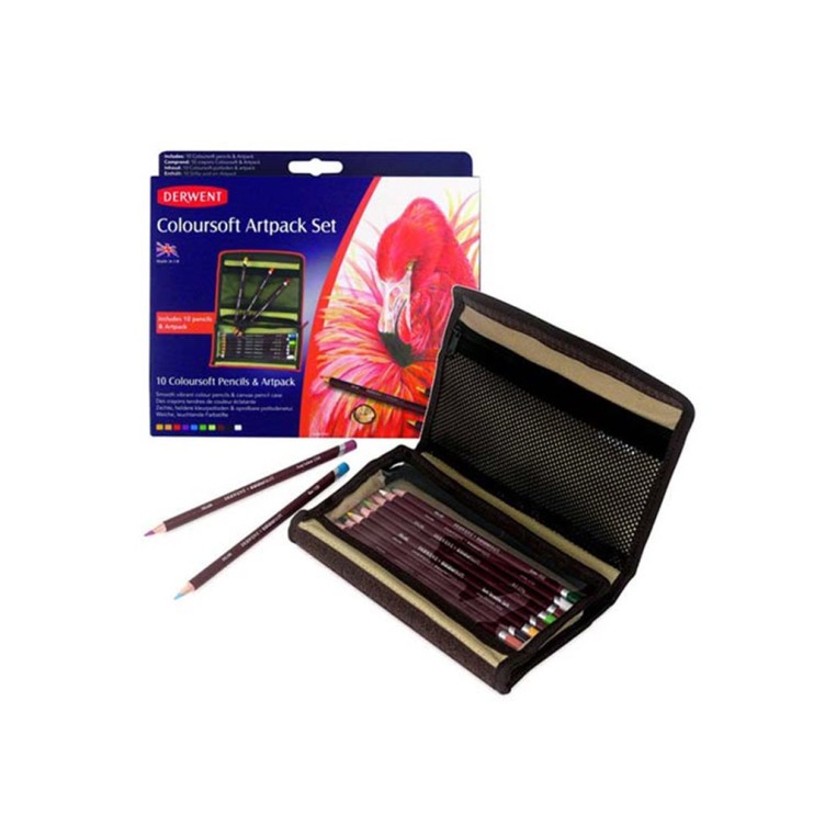Набор карандашей Derwent "Coloursoft Artpack Set" 10 цветов в тканевом пенале (2301998)