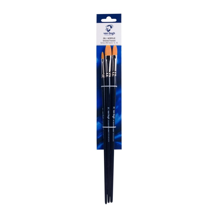 Набор кистей синтетика овальная Van Gogh "296" 3 штуки (#8, 12, 16)