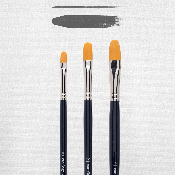Набор кистей синтетика овальная Van Gogh "296" 3 штуки (#8, 12, 16)