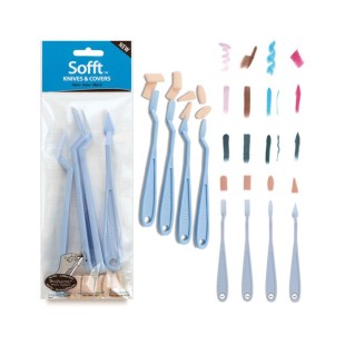 Комплект мастихинов Panpastel "Knives & Covers - Mixed" №1-4 с поролоновыми насадками