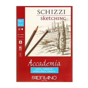 Блок бумаги для графики Fabriano "Accademia" 29,7x42см, 50л, 120гр/м², мелкозернистая (41122942)