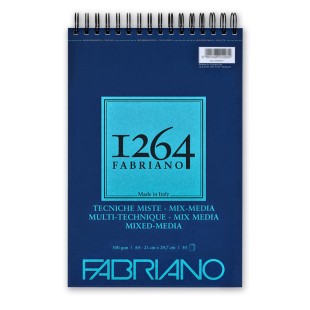Альбом для смешанных техник на спирали Fabriano "1264 Mix Media" 21х29,7см, 30л, 300гр/м² (19100643)