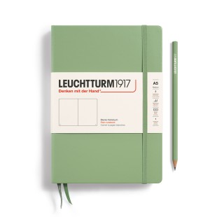Блокнот без линовки Leuchtturm1917 "Medium" A5, 125л, 80гр/м², твердая обложка, Зеленый Шалфей (361585)