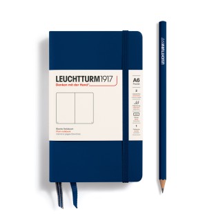 Блокнот без линовки Leuchtturm1917 "Pocket" A6, 93л, 80гр/м²,твердая обложка,Синий Неви (342920)