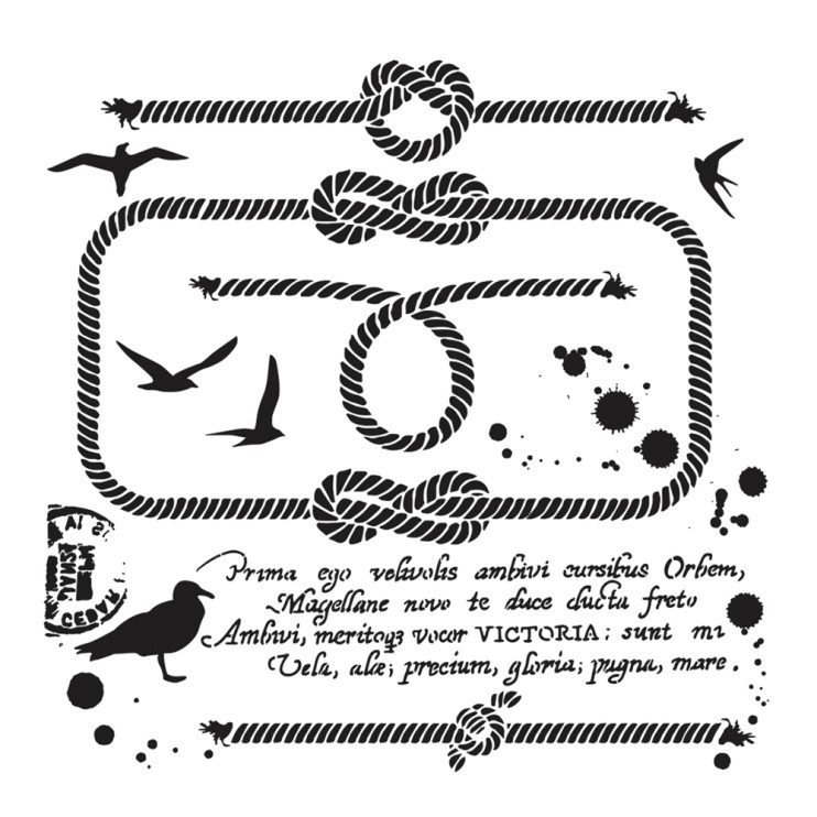 Трафарет 25х25см, HDM062 узлы канаты