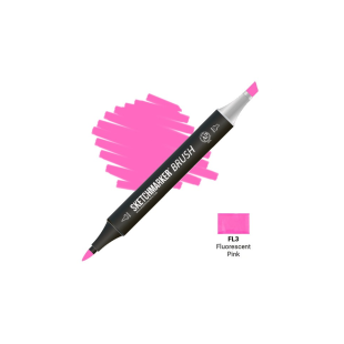 Маркер SketchMarker "Brush" FL3 Fluorescent Pink
