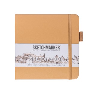 Блокнот для зарисовок Sketchmarker 12x12см, 140г/м2, 80л, твердая обложка Капучино