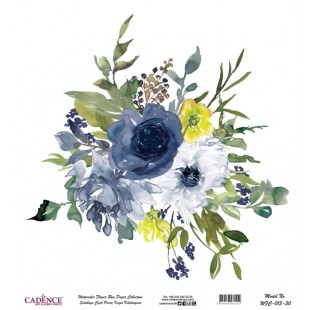 Рисовая декупажная карта Cadence "Watercolor flower" 30х30см, WFC-013