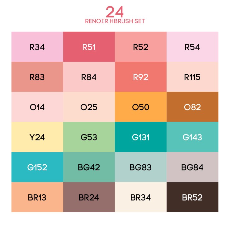 Набор маркеров Sketchmarker Brush "Ренуар" 24 штуки в пенале