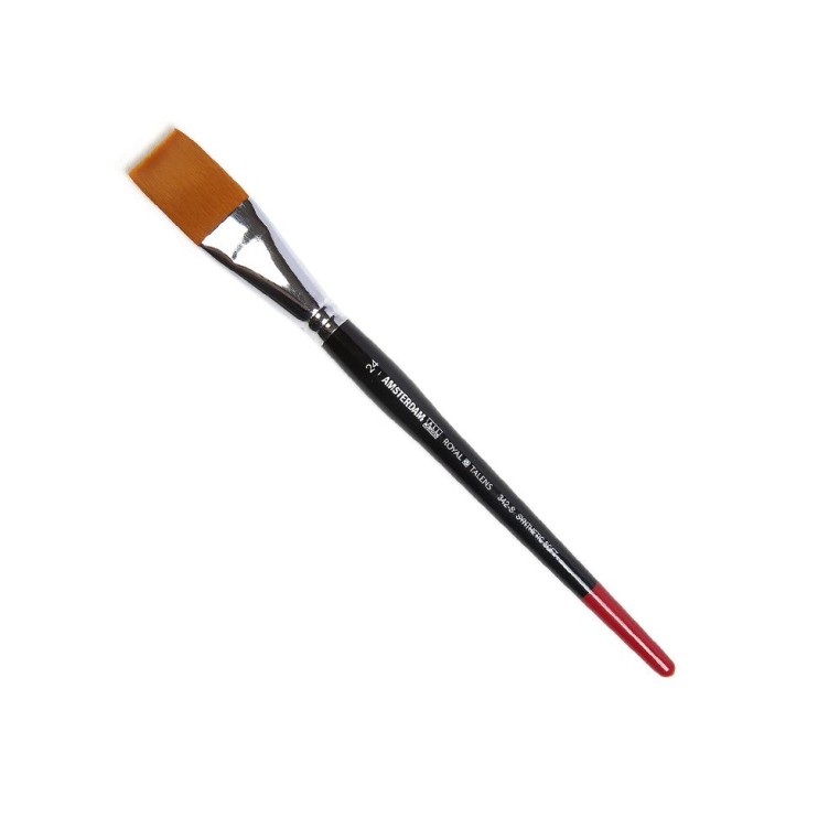 Кисть синтетика мягкая плоская "Amsterdam 342S" №24 на короткой ручке