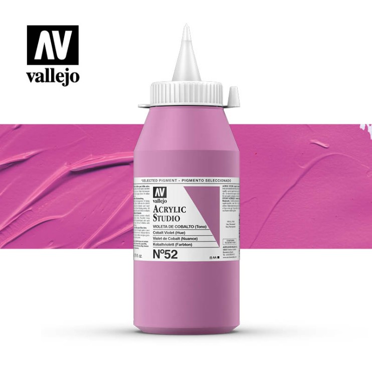 Акриловая краска Vallejo "Studio" #52 Cobalt Violet (Кобальт фиолетовый), 1л