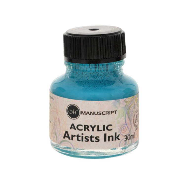 Тушь Manuscript "Acrilic Artist Ink" Бирюзовый /30мл