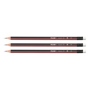Графитный карандаш Milan "Maxi" HB с ластиком, трехгранный (3 штуки)