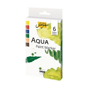 Набор акварельных маркеров Kreul "Solo Goya"Aqua Paint Marker" 6 цветов (теплые тона)